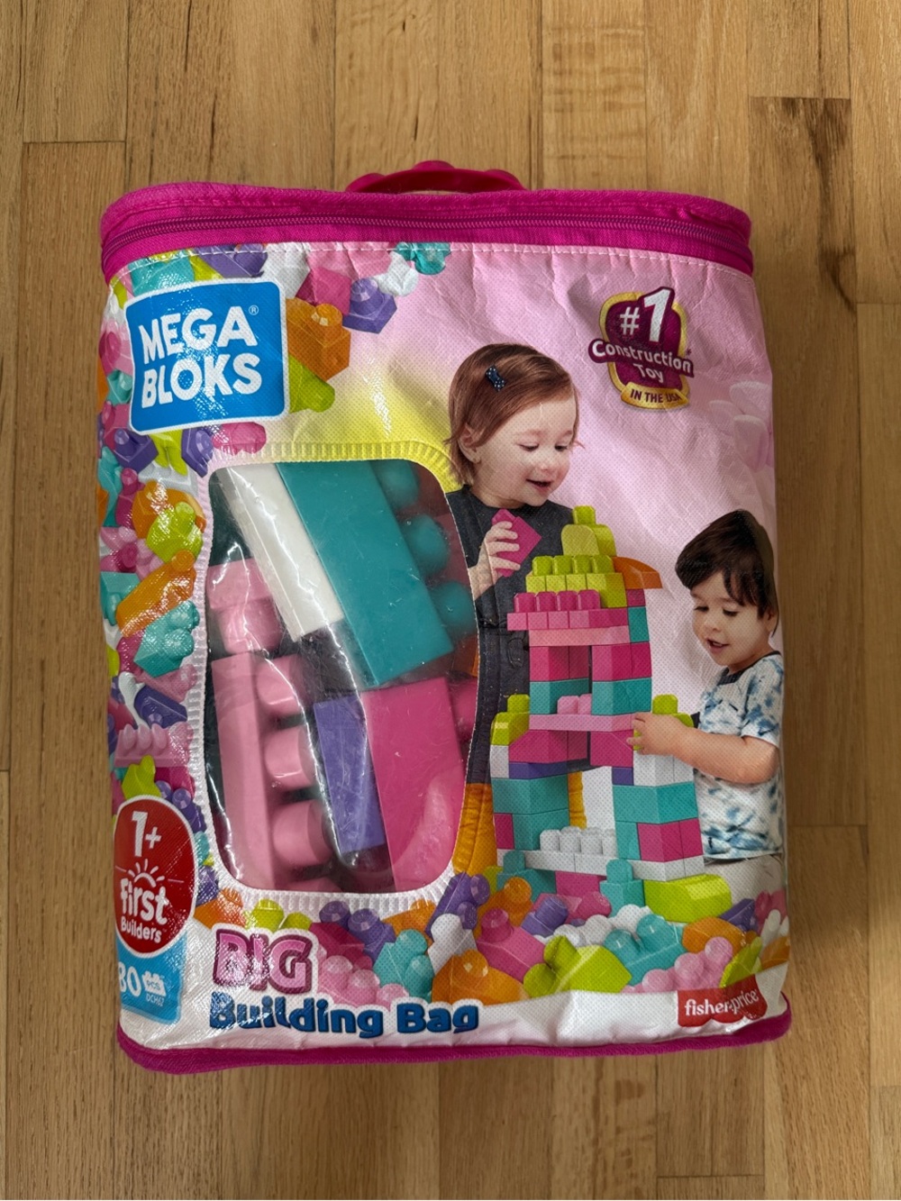 Mega Bloks 80pc Pink Big Building Bag - Fisher-Price